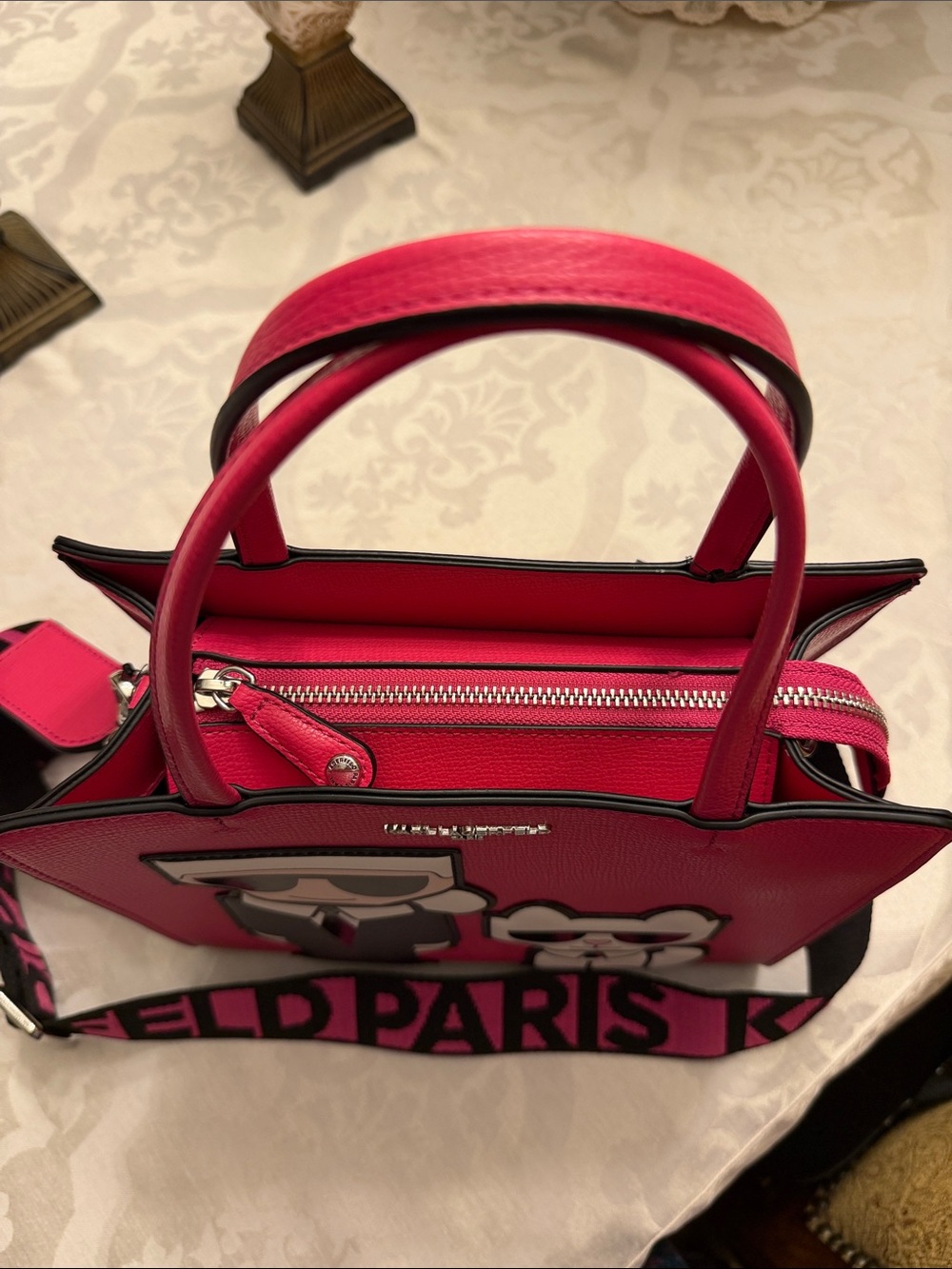 NWT Karl Lagerfeld Pink Tote/ Crossbody - Picture 9 of 11